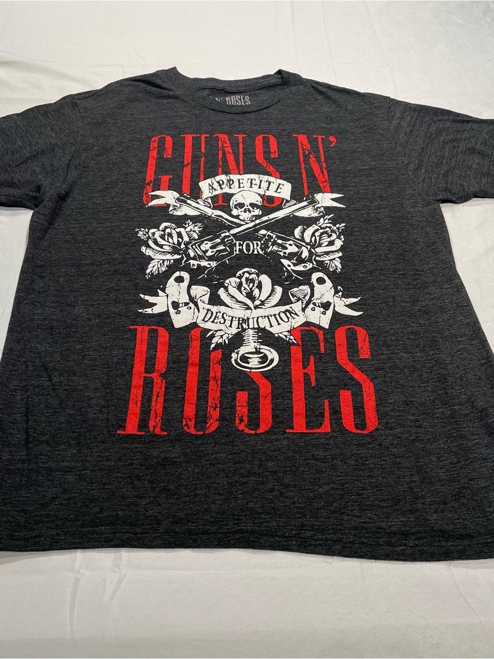 Guns N Roses Appetite for Destruction Graphic T-Shirt Mens LG Gray Charcoal